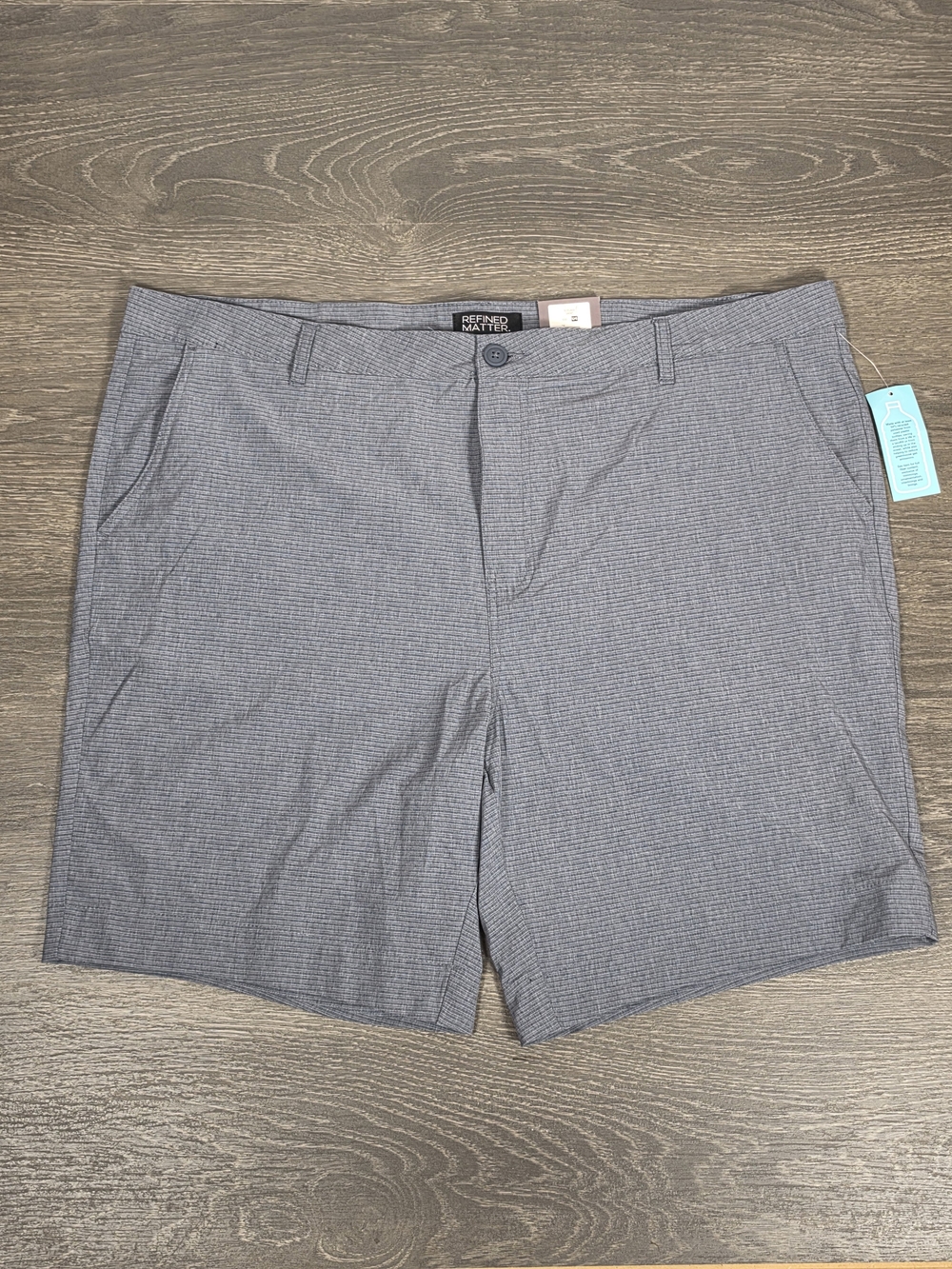 Refined Matter Men’s Slate Micro-Check Flat Front Shorts